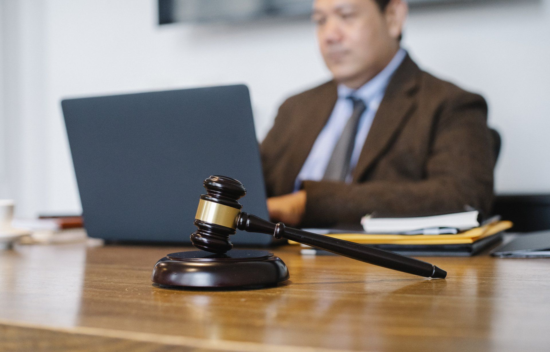 Attorney meeting with a client to discuss a legal matter